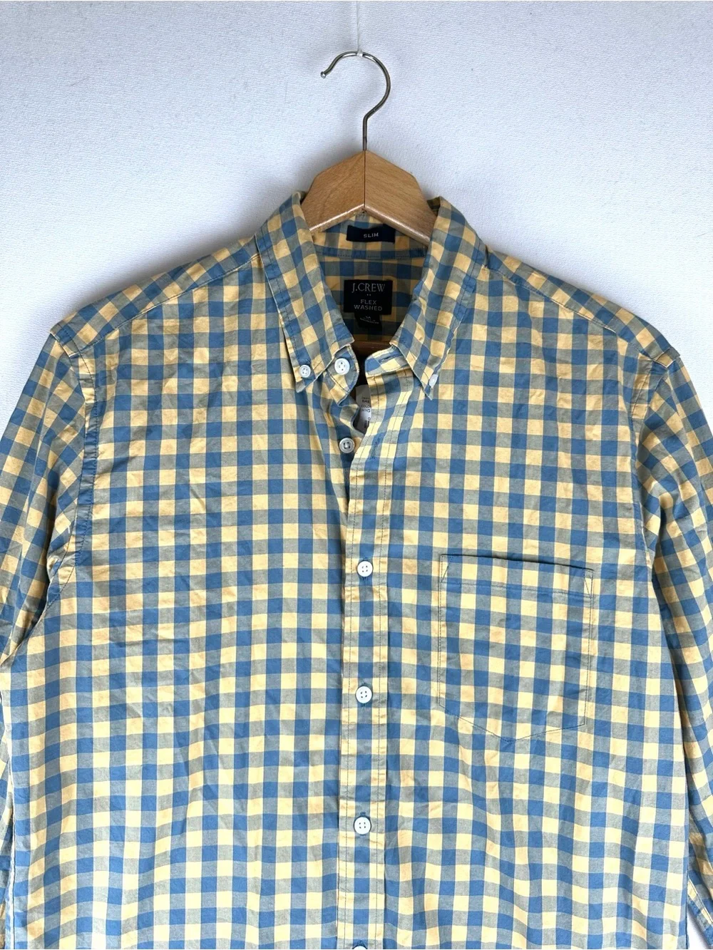 J Crew Flex Washed Long Sleeve Button Down Shirt Plaid Slim Fit NWT